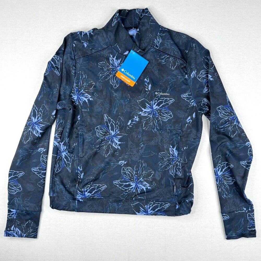 NEW Columbia Ladies' Weekend Adventure UV50 Pullover Omni Shade Omni Wick Blue